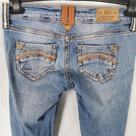 Ladies River Island Jeans Size 8 Ultra Low Waist Skinny Y2K Style - Picture 8 of 8